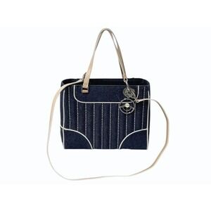 Christian Dior handbag Indigo Blue denim plate charm